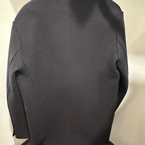 Zara Navy Raw Edge Coat - Picture 4 of 4